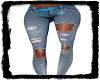F! RL Teal Ripped Pants