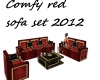 Comfy red sofa set 2012