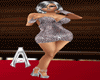 !   SILVER  PARTY  DRESS