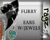 Furry Black Ears |Turq