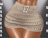 Denim Beige Belt Skirt