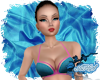 Blue Pink Bikini Top