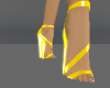 gold bright female shoes