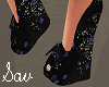 Black/Blue Sparkle Wedge