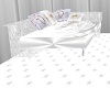 white wedding posles bed