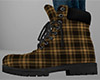 Brown Work Boots Plaid F