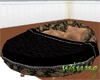 Round bed-black and gold
