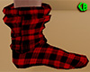 Red Plaid Socks Slouch M