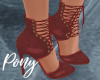 P~ Dark Red Tied Heels