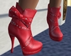 Red Bow Spike Boots