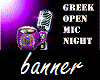 Greek Open Mic Banner