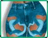 Teal Denim Hearts