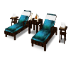 Teal Dble Lounge Chairs