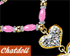 C]Pink Necklace Heartsâ
