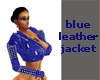 blue leathetr jacket