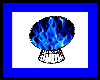 black with blue flame