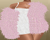 Pink Fur w White Dress
