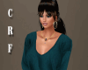 CRF* Teal Tucked Sweater
