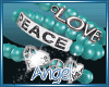 Bracelet Peace&Love Teal