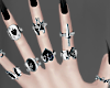 Black Nails + Rings