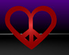 Red heart peace sign