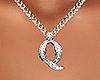 Letter Q Necklace Silver