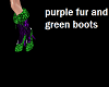 P/fure and green boots