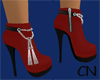 Qupid Ankle Boots-Red