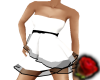 short belted dress/white