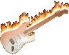 flaming guitar sticker