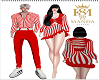 ^ M/ Set Suit Red White