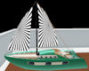 Mint Green Sailing Yacht