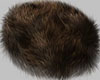 Round Dark Brown Fur Rug