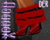 ") FUR SEQUIN BOOTS RED
