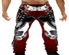 red leather skull pants