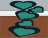 Teal Stacked Hearts