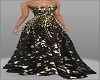 Gold Black Long Gown