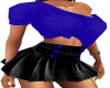 black skirt & blue top