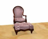 pink  chair w foot stool