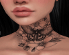 E* butterfly neck tattoo