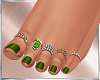 Green Nails+Rings