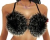 black&white fur bra