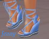 blue wedged heal shoes
