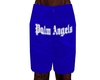 blue palm shorts