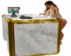 Gold White Salon Desk