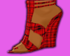 *Red/Blk Plaid Wedges*