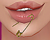 GOLD SAFETY PIN lips