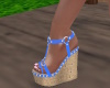 ~Blue Wedge Sandals~
