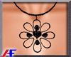 AF. Blk Flower Necklace