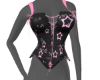 black pink star corset